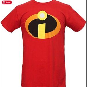 NWOT XL Red Incredibles Shirt Costume Disney Pixar Cartoon Dad Mom Unisex Mens